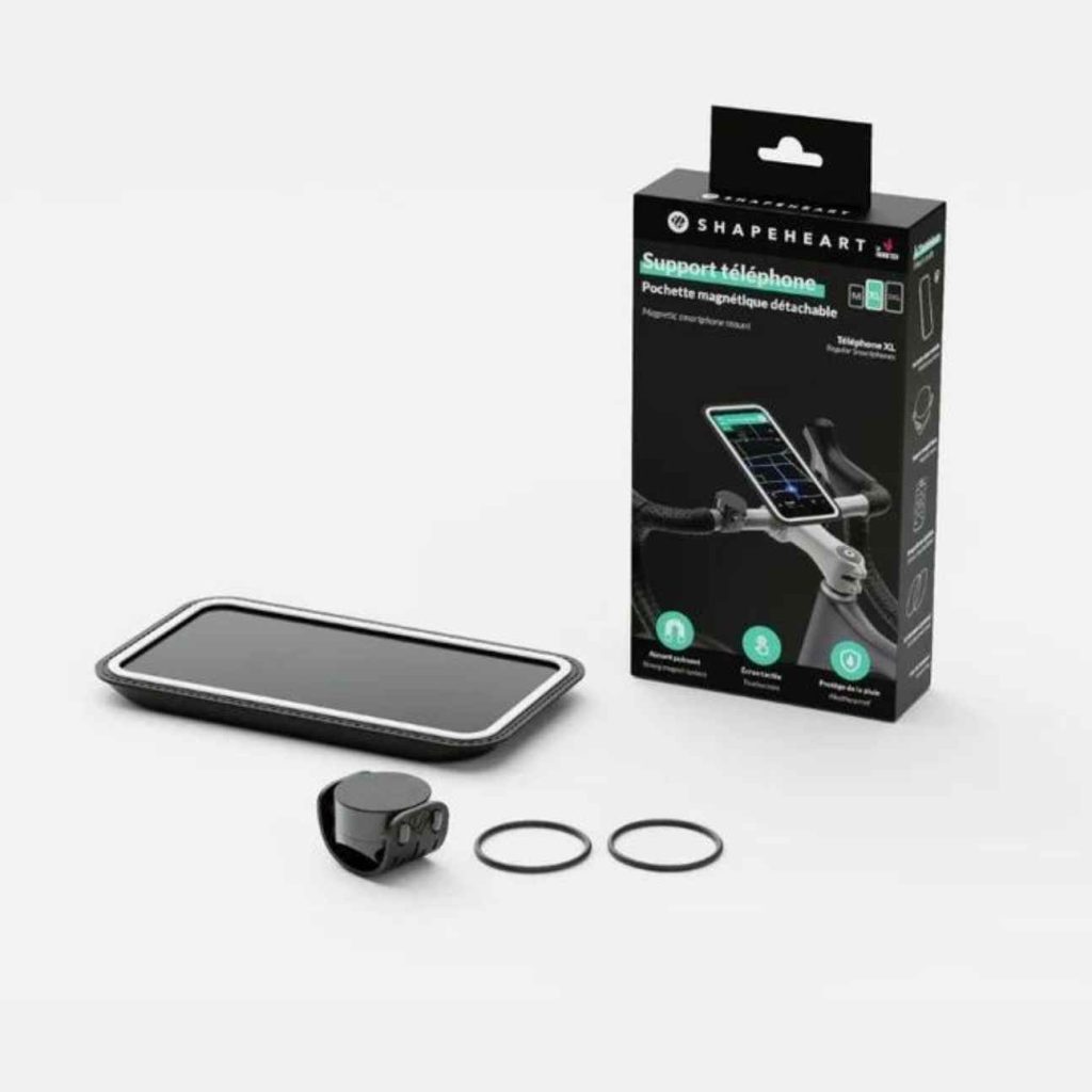 SHAPEHEART Support Téléphone Vélo - Pochette Magnétique XL