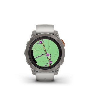 GARMIN Fénix 7 Pro Sapphire Solar Edition Titanium avec bracelet gris / orange 47mm
