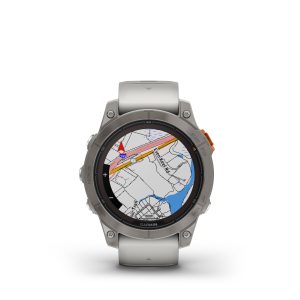 GARMIN Fénix 7 Pro Sapphire Solar Edition Titanium avec bracelet gris / orange 47mm