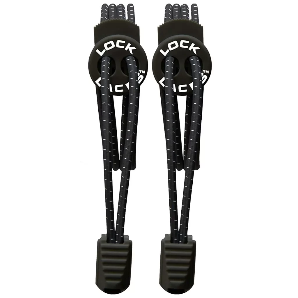 LOCK LACES - Paire de Lacets élastiques sans noeud NOIR