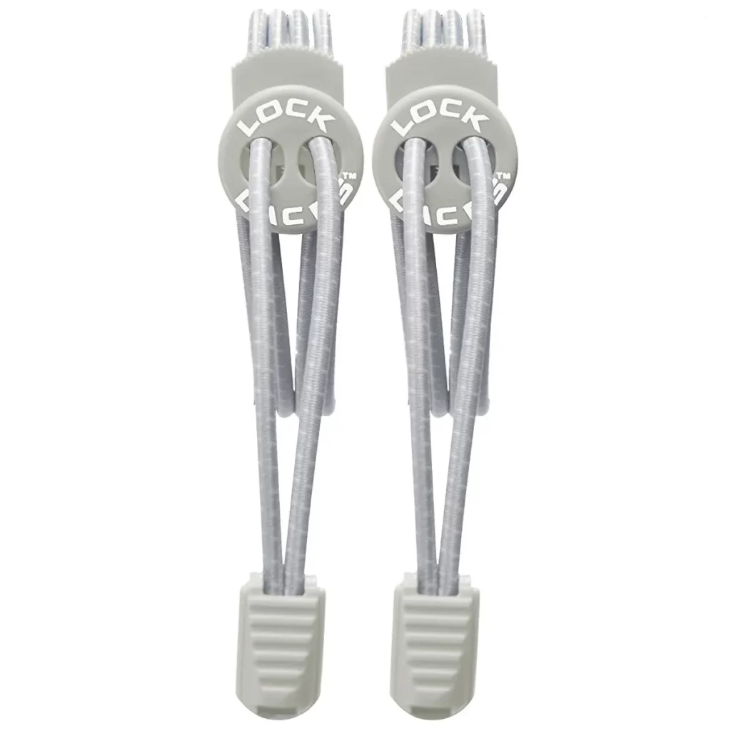 LOCK LACES - Paire de Lacets élastiques sans noeud GRIS
