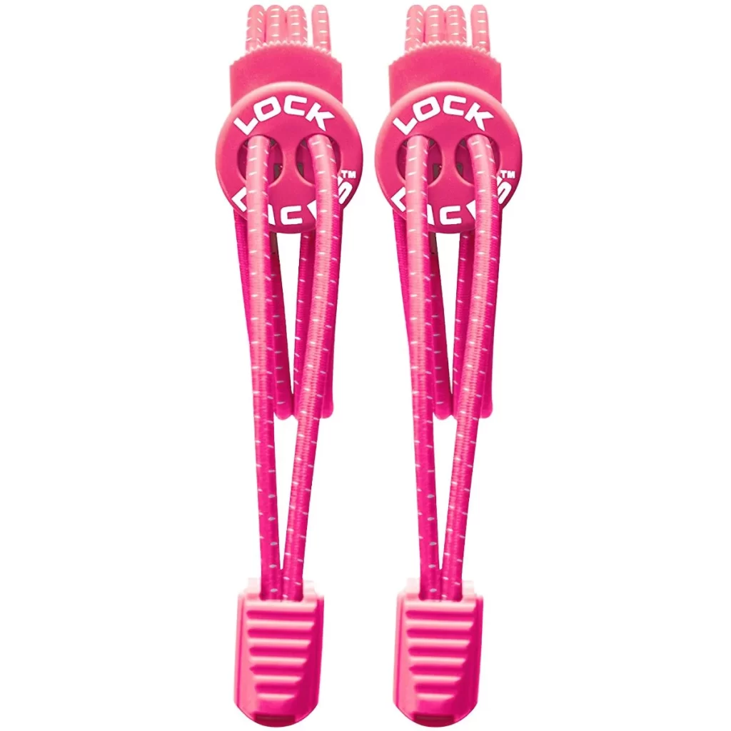 LOCK LACES - Paire de Lacets élastiques sans noeud Rose