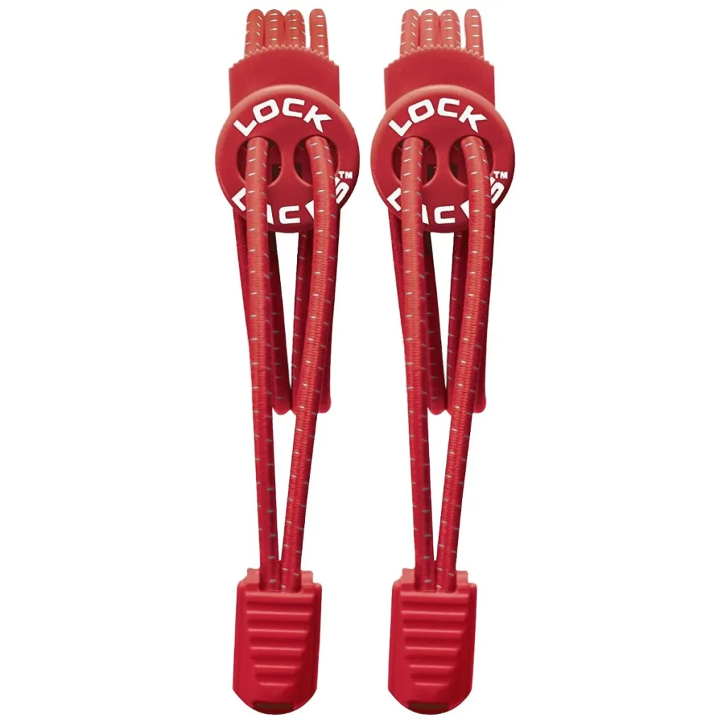 LOCK LACES - Paire de Lacets élastiques sans noeud Rouge