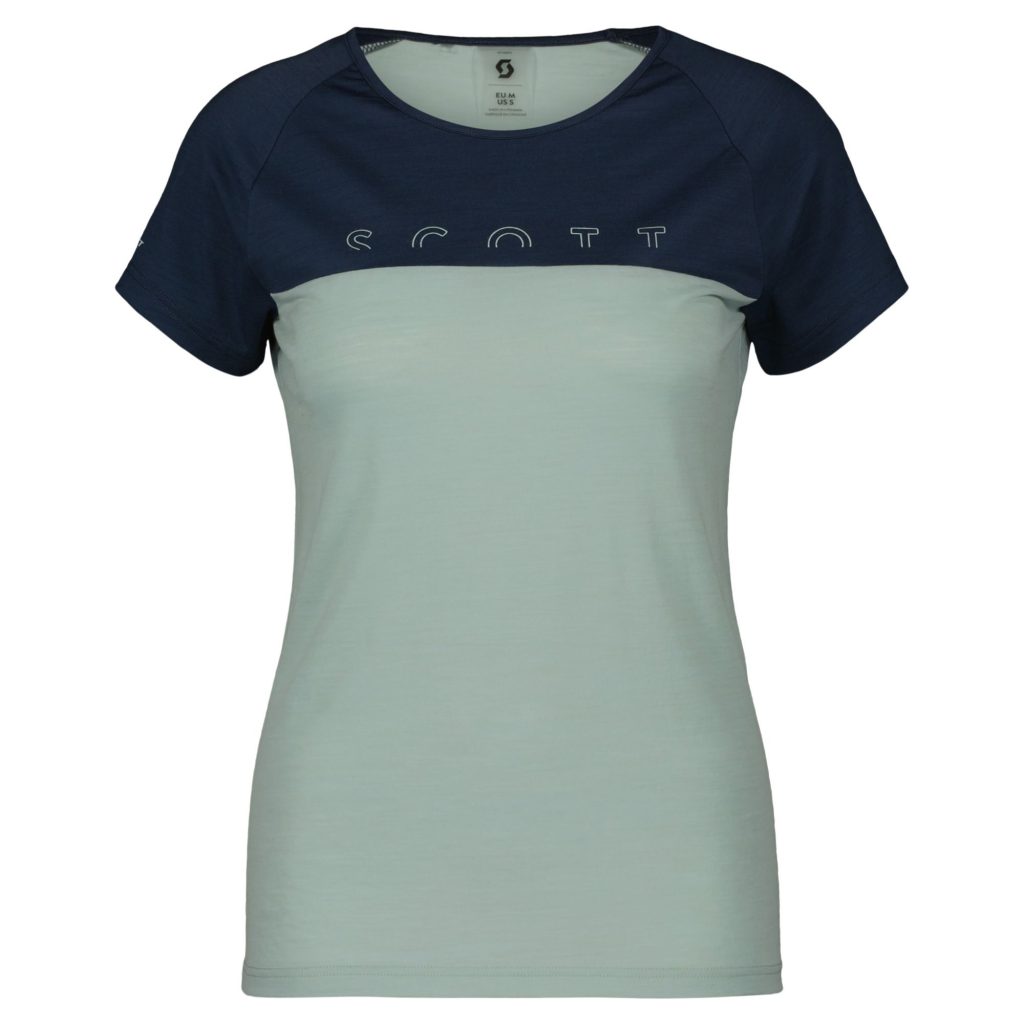 SCO Tee W's Defined Merino SS - metal blue / fresh green