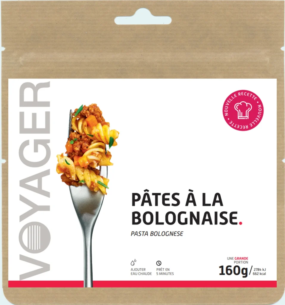 VOYAGER - Pâtes à la bolognaise lyophilisé - 160g - 662 kcal