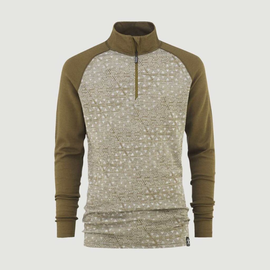 BULA - Geo Merino Wool HalfZip - Moss M