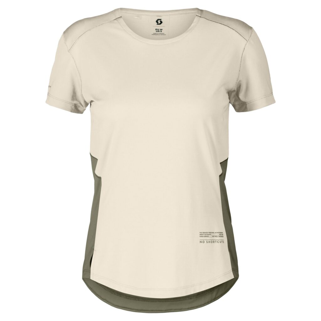 T-shirt à manches courtes femme SCOTT Endurance Tech cotton white/hay green