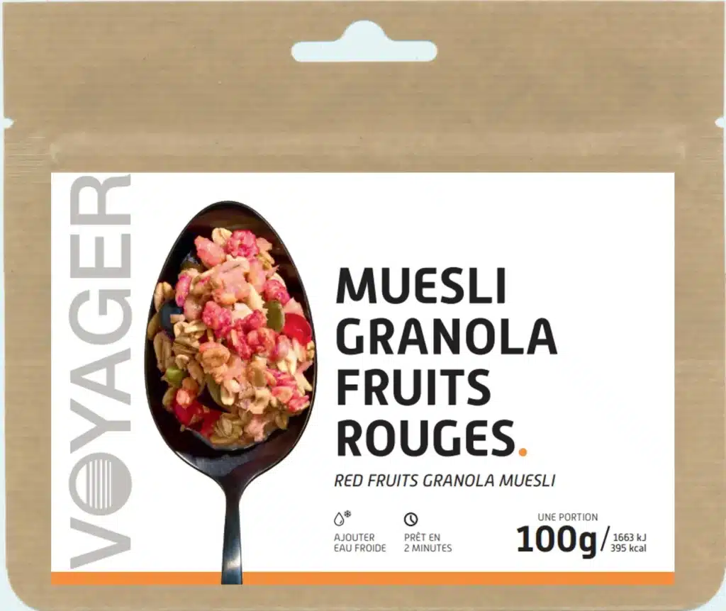 VOYAGER - Muesli granola fruits rouges lyophilisés - 100g - 395 kcal