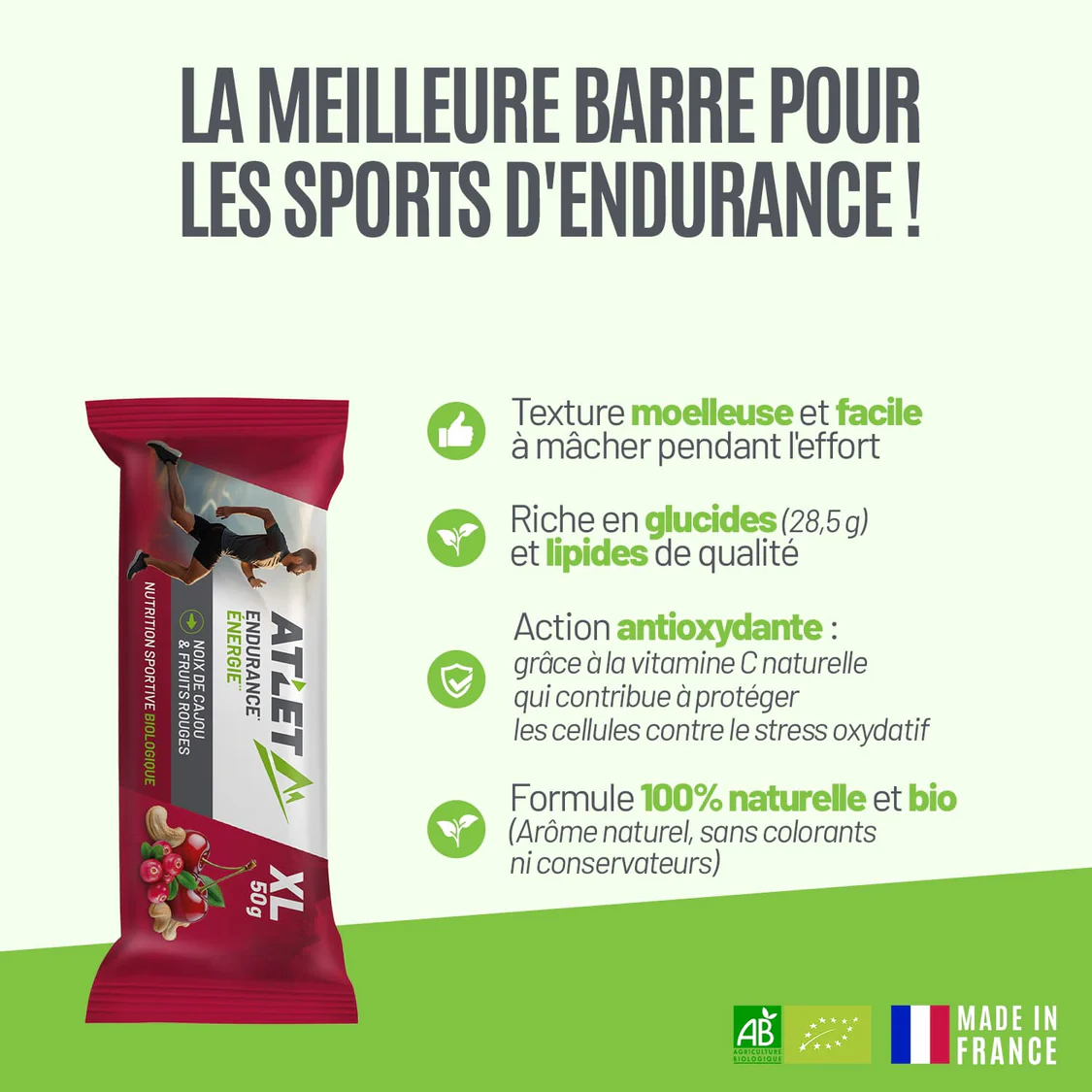 Barre Energétique Noix de cajou et Fruits rouges Bio